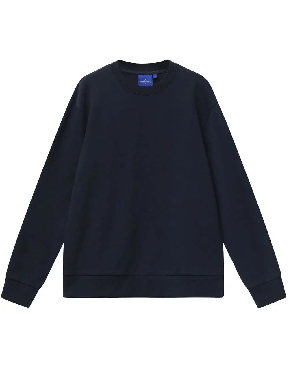 Unisex Air-layered CVC Crew Nech Sweater FL05 in Navy